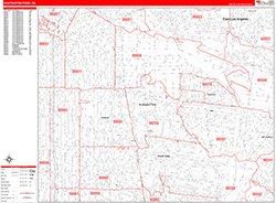 Huntington Park Wall Map Zip Code Red Line Style 2026